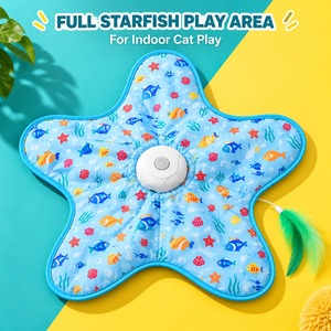 Alfombra de Entretenimiento Automática para Gatos, Juguete Interactivo con Plumas en Forma de Estrella de Mar para Jugar en Interiores - Product Image 4
