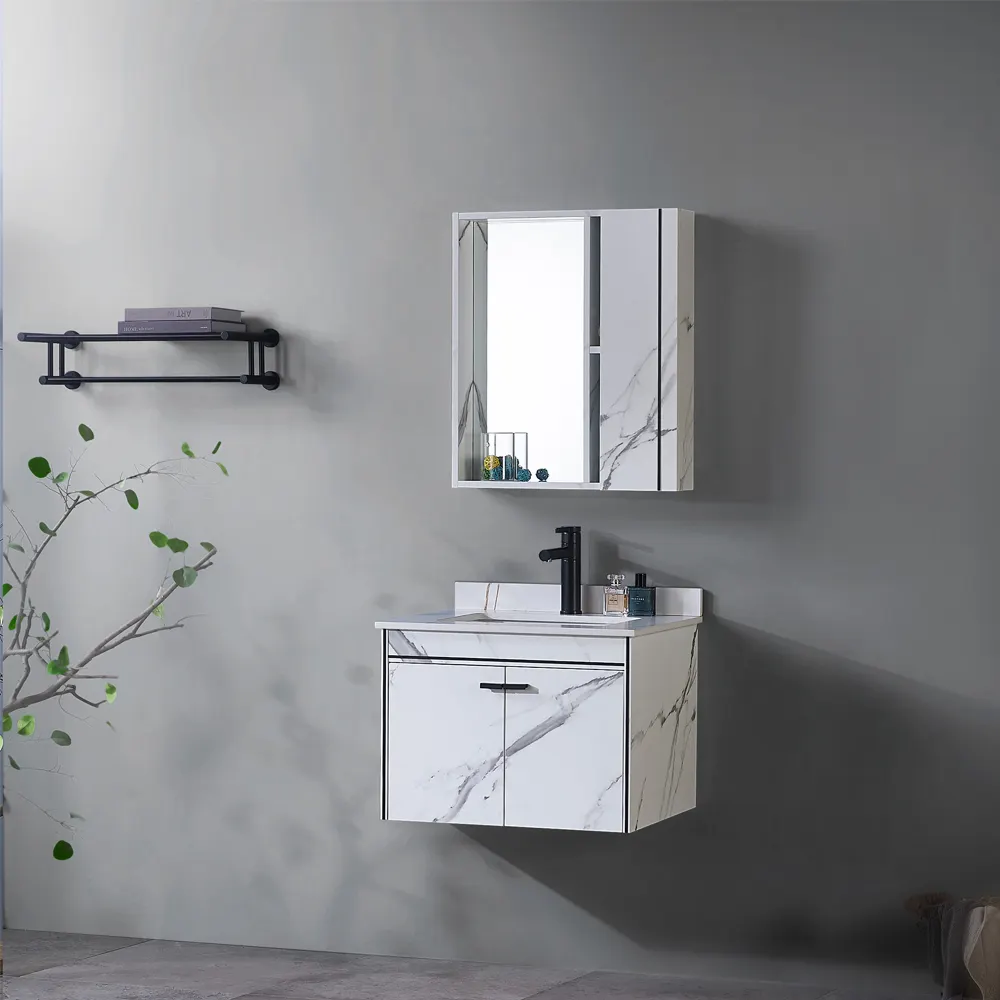 Beautiful new style stainless steel parts plywood waterproof bathroom cabinet