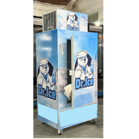 Congélateur à porte pleine inclinée pour l'extérieur à température unique Machine à glace de style stockage de glace en sac à refroidissement direct