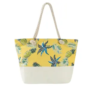Toptan özel yüksek kaliteli çok renkli Tote çanta yaz basit plaj tuval Polyester şeker kadınlar hasır çanta