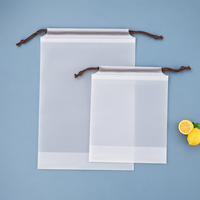Sac à cordon en CPE dépoli durable, pochette semi-transparente en plastique mat pour serviettes, vêtements, rangement de voyage, personnalisable