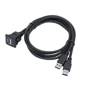 Cable de extensión USB 3.0 de doble puerto con clip, resistente al agua, para el tablero de coche, barco o motocicleta - Product Image 1