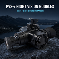 Lunettes de vision nocturne montées sur casque PVS-7 Gen2+ FOM1200 P43 Phosphore vert 60 Lp/mm 1x JIMNVT OEM ODM