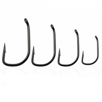 Hameçons de pêche à la carpe en acier à haute teneur en carbone, courbés, à œil tubulaire, à ardillon, coulants, pour la pêche à la carpe européenne, vente en gros