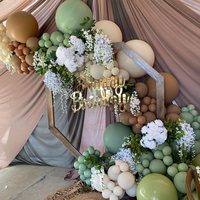 Kit d'arche de guirlande de ballons vert sauge, marron, beige, ballons en latex à imprimé vache, décoration de fête sur le thème de la ferme pour baby shower et 1er anniversaire