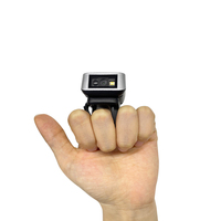 Mini Escáner de Código de Barras Inalámbrico BT con Interfaz USB, Lector de Códigos QR 1D 2D Portátil, Escáner de Código de Barras de Dedo