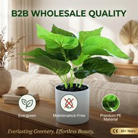 Offre Spéciale : Plante Artificielle en Pot de 34 cm, Feuilles Vertes Réalistes, Pot Blanc, Prix de Gros, OEM Personnalisé en Gros, Expédition Mondiale Rapide