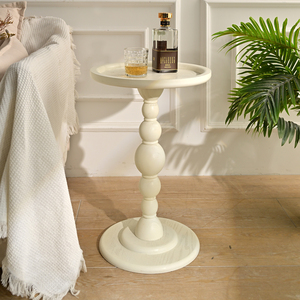 INNOVA stile europeo salotto tavolino da salotto bianco <span class=keywords><strong>rotondo</strong></span> legno tavolino con <span class=keywords><strong>una</strong></span> <span class=keywords><strong>gamba</strong></span> - Product Image 2