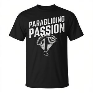 Camiseta Paragliding Passion Paraglider, ropa informal negra para hombre - Product Image 2