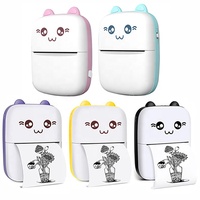Printer Label Termal Mini Genggam Motif Kucing Kartun USB untuk 4.0 200dpi Hitam Putih Barcode Mobile Portabel Penggunaan Rumah Tangga Alat Tulis