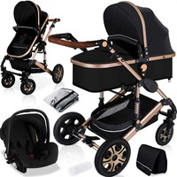 Poussette Bébé Luxe 3-en-1 de Haute Qualité avec Siège Auto, Système de Voyage Multifonctionnel et Panoramique – Offre Spéciale