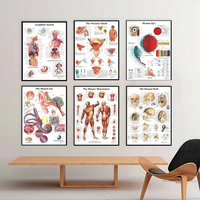 Póster del Sistema Muscular del Anatomía Humana, Mapa Corporal Educativo Médico, Impresiones Artísticas, Cuadro en Lienzo, Decoración de Pared para Clínica