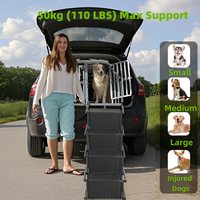 Rampe pliable pour chien robuste de 110 lb, surface antidérapante et imperméable, escalier réglable pour animaux de compagnie pour SUV, camion, voiture, utilisation en voyage