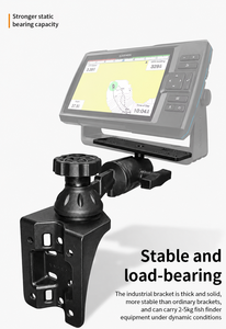 Support de sondeur de pêche Velpaw à bras articulé vertical double de 6 pouces, support de traceur de cartes GPS marin à 360 degrés pour bateau Garmin Lowrance - Product Image 5