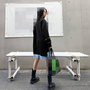 موضة جديدة فريدة من نوعها طويلة أنيقة خريف ربيع خليط الدنيم النساء سيدة مثير فستان فساتين عارضة - Product Image 4