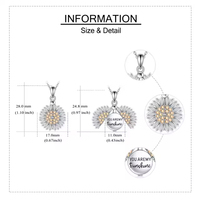 Bijoux de crémation Collier pendentif urne en argent sterling 925 3A Zircon tournesol gravé You Are My Sunshine