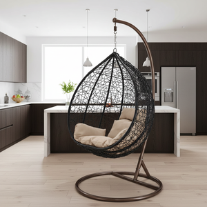 <span class=keywords><strong>Fauteuil</strong></span> <span class=keywords><strong>suspendu</strong></span> en rotin pour salon, chaise œuf pour adulte, chaise suspendue balançoire en gros - Product Image 4