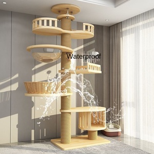 Thân thiện với môi trường gỗ rắn 5 cấp Cây mèo hiện đại chiều cao 60cm không xâm nhập lắp ráp miễn phí phòng khách mèo leo khung - Product Image 3