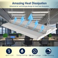 Lámpara Lineal High Bay de 400W/300W, 160LM/W, IP65, Certificación DLC, Garantía de 5 Años, la Más Vendida, para Aplicaciones Industriales en Almacenes