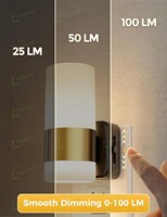 LOHAS, candelabro de pared acrílico opalescente único, lámparas de noche de estilo blanco suave, luces de noche regulables de 3000K para dormitorio