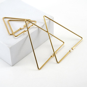 ZOGXIN Geometric Triangle Hoop Earrings Gold 45x45mm 60x65mm Party Jewelry - Product Image 4