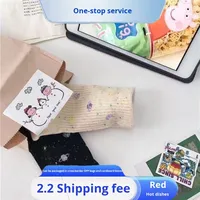 Chaussettes coréennes pour femmes, chaussettes pour filles, chaussettes à motif de ciel étoilé, style universitaire, chaussettes de style niche, chaussettes d'équipage spatiale, chaussettes pour filles chatons
