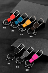 <span class=keywords><strong>Porte</strong></span>-clés en cuir véritable et métal, clip pour clés de maison et de voiture, accessoires pour clés, pendentifs, petits cadeaux pour hommes - Product Image 5