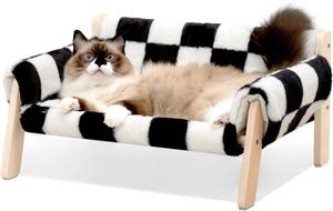 Cama de gato de madera personalizable con función de sofá, cama elevada para interiores, desmontable, fácil de limpiar, fácil de montar, sólida y estable - Product Image 3