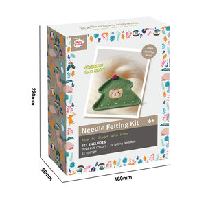 Kit de Démarrage DIY pour Feutrage à l'Aiguille : Chaton sur Arbre de Noël, Décoration Murale sur Toile, Cadeau d'Anniversaire, Fournitures de Feutrage à l'Aiguille en Laine - Product Image 2