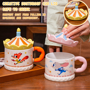 Mug en céramique <span class=keywords><strong>Disney</strong></span> Zootopia avec poignée et couvercle et boîte cadeau, ensemble de tasses à café écologiques pour les fêtes - Product Image 6