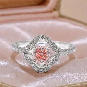 טבעות תכשיטי יהלומים שגודלו במעבדה זהב לבן IGI מוסמך אופנה טבעת נשים לחתונה