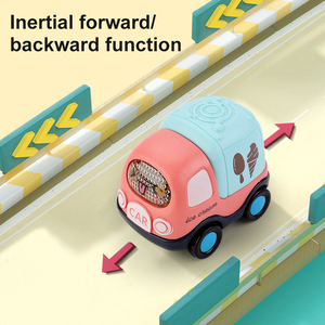 Ensemble de jouets de voiture pour enfants, dessin animé, petite voiture, cadeaux d'anniversaire pour nouveau-nés, voitures à inertie pour bébés de 0 à 12 mois avec tapis de jeu et sac de rangement - Product Image 2