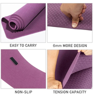Tapis de yoga TPE, fabricant de tapis de yoga, tapis d'exercice bicolore antidérapant 6 mm pour logo personnalisé, marque de fitness, approvisionnement en gros 183*61 cm