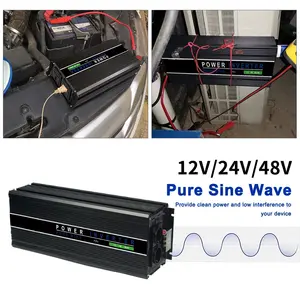 Inverter daya untuk mobil 300W, Inverter daya mobil modifikasi gelombang sinus Ganda USB DC 12V/24V AC 220V/240V