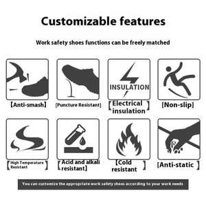 Chaussures de travail légères toutes saisons pour hommes OEM, anti-écrasement, anti-perforation, respirantes, industrielles - Product Image 5