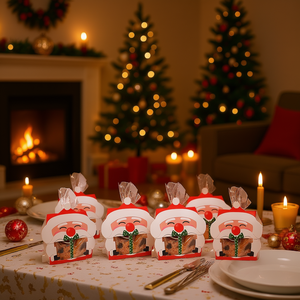 Multicolour Mini Cartoon Santa Claus Christmas Candy <b>Boxes</b> Cellophane Bags Twist Ties Holiday Party Goodie <b>Cookie</b> - Product Image 2