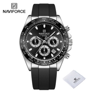 Montre pour homme NAVIFORCE 8054, luxe, étanche, sport, quartz, bracelet en silicone, chronographe, lumineuse, Relogio - Product Image 4