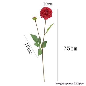 Dos Cabezas de Dalia Artificial de Tacto Real para Arreglos Florales en el Hogar, Accesorios de Fotografía, Decoración para Ramos DIY - Product Image 5