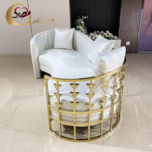 Latest Style Luxury Modern Stainless Steel <b>Sofa</b> Set with <b>Gold</b> Frame for Wedding Dining Apartment & Hotel Use - Product Image 2