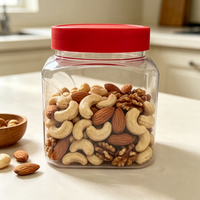 Pot de conservation en plastique PET transparent de qualité alimentaire de 305 ml, à large ouverture, hermétique, avec couvercle à vis, pour les raisins secs, les noix, les aliments secs, emballage alimentaire
