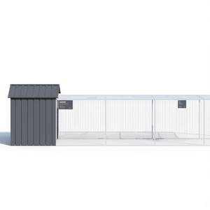 Jaula para Pollos de Acero Galvanizado Antracita, Jaula Resistente para Animales para Cría de Aves de Corral - Product Image 1