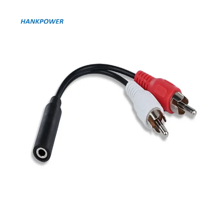 2 in 1 audio cables 3.5mm jack to 2 rca double connector audio adapter speak computer connection AV cable