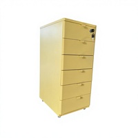 Armoire de rangement verticale commerciale à 6 tiroirs verrouillables - Commode en acier jaune moderne pour la maison, le bureau et l'école