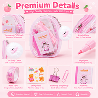 Kit de Papelería Adorable al por Mayor con Mini Cuaderno, Notas Adhesivas, Resaltador, Cinta Washi, Set de Regalo Portátil OEM ODM