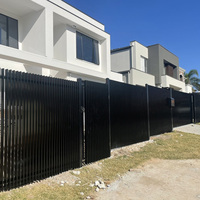 Ensembles de portails en aluminium pour clôture de jardin 4x6 pieds, panneau de clôture à lattes métalliques noires pour villa, garde-corps de sécurité extérieur