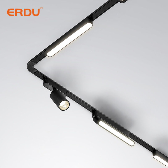 ERDU New Modern Aluminum Magnetic Track Light 48V Surface Recessed Pendant LED Spot Light High CRI 90 Magnetic Track Rail System