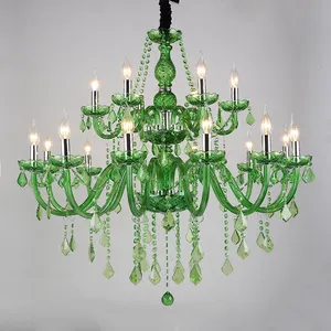New Luxury Post-modern Green Crystal <strong>Chandelier</strong> Colorful Restaurant Bedroom Hotel Decorative Lamps <strong>Chandeliers</strong> &amp; Pendant Lights - Product Image 1