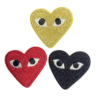 12 couleurs coeur oeil fer sur Patch bricolage vêtements accessoires Appliques dessin animé brodé étoile oeil coeur broderie patchs