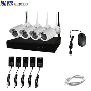 HJSCCD 4 Channel <b>Wireless</b> Surveillance Kit With 4 Megapixel <b>Cameras</b> H.264 Night Vision Waterproof <b>Outdoor</b> Security System - Product Image 1