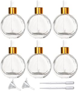 Flacons compte-gouttes en verre mat de luxe écologiques personnalisés (10-50ml) pour parfum, huile capillaire et soins de la peau, gouttes pour les yeux, 100 pièces MOQ, bouchon doré - Product Image 1